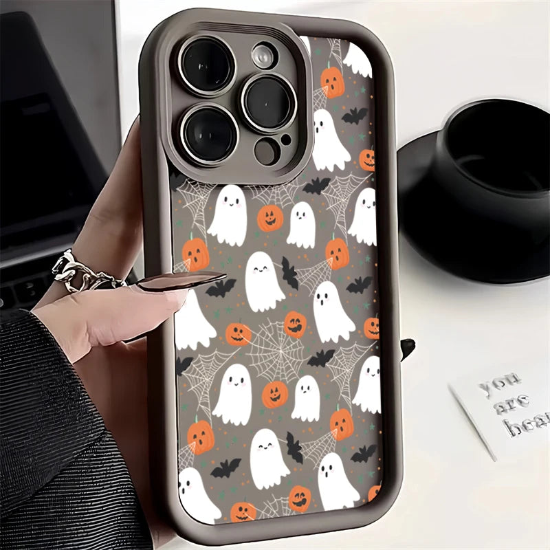Silikon Hülle Halloween Kürbis Geist für iPhone