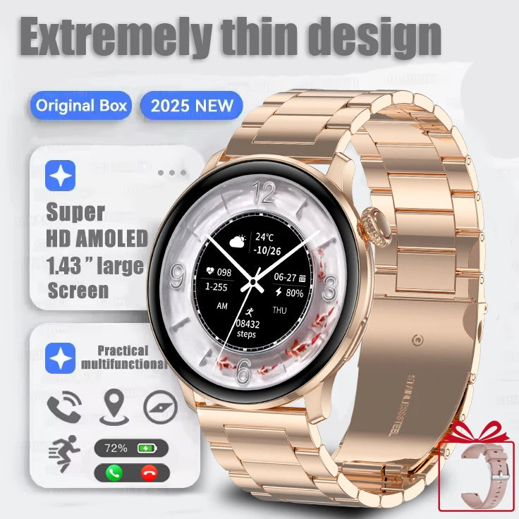 2025 Damen Smartwatch GPS Sport Gesundheit Bluetooth