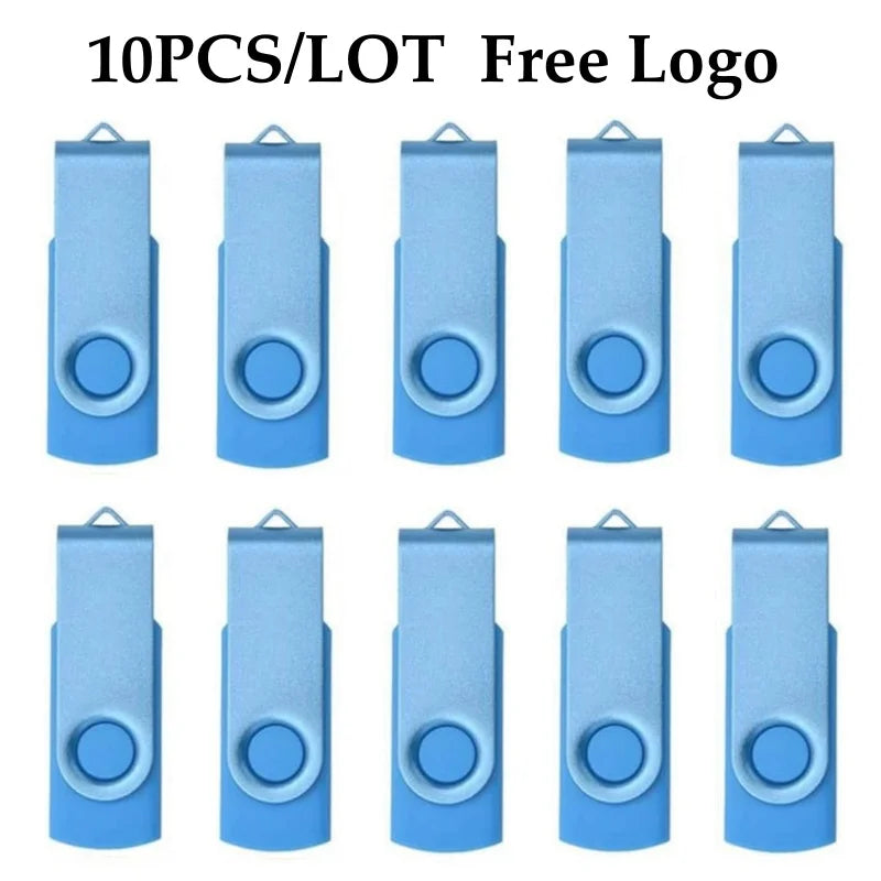 10 USB 2.0 flash drives, 4-64GB, with logo