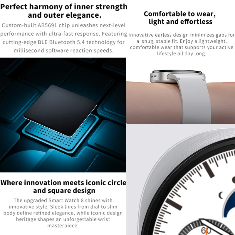 Neue 8 Mini GPS Smartwatch 2025 AMOLED Fitness