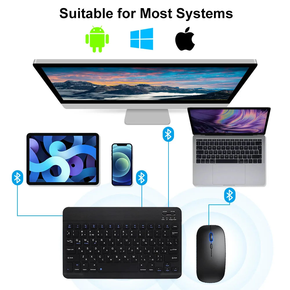 Bluetooth Tastatur Maus für Tablet & iPad