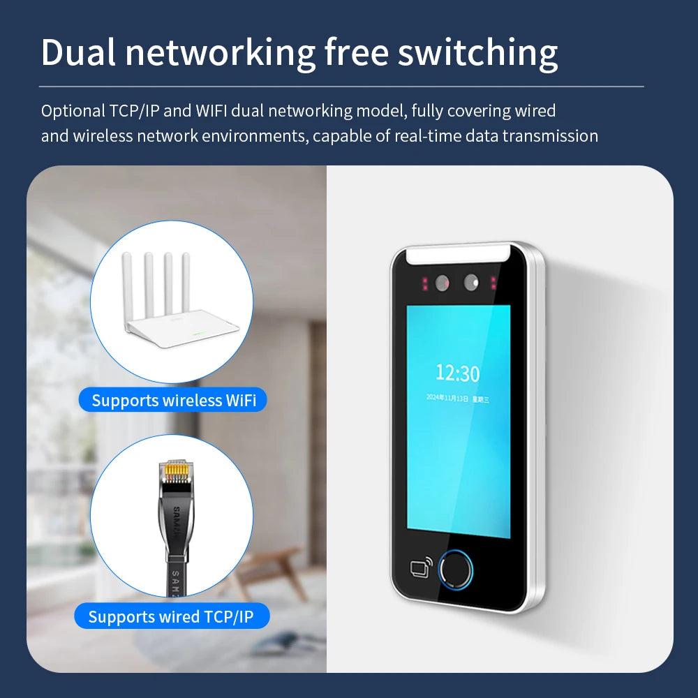 5" AI Face Recognition & Fingerprint Terminal WiFi