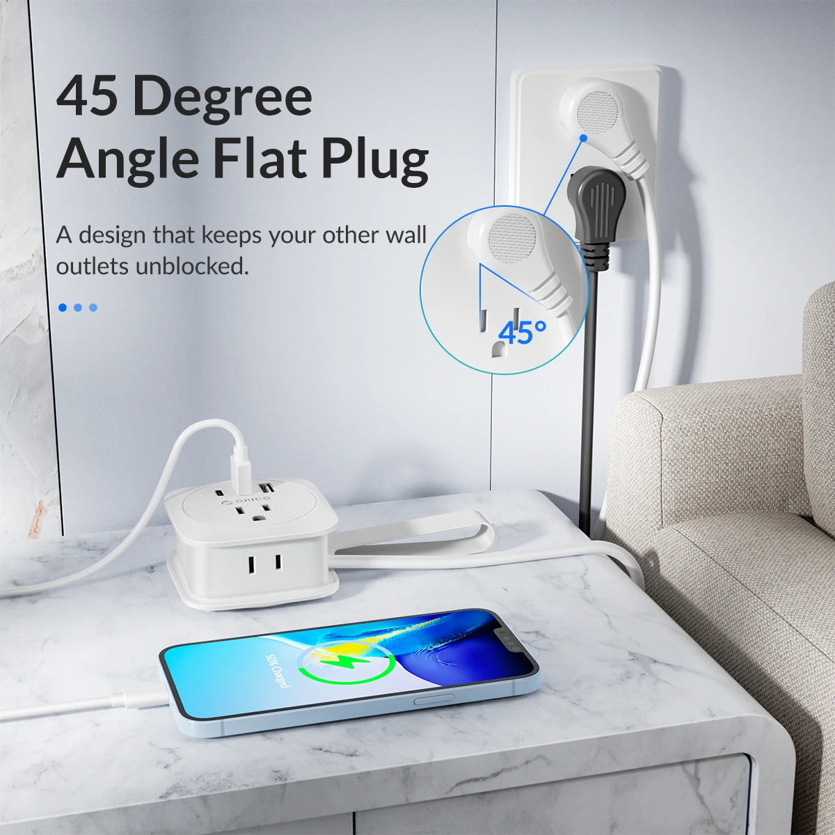 Travel Power Strip with USB-C
