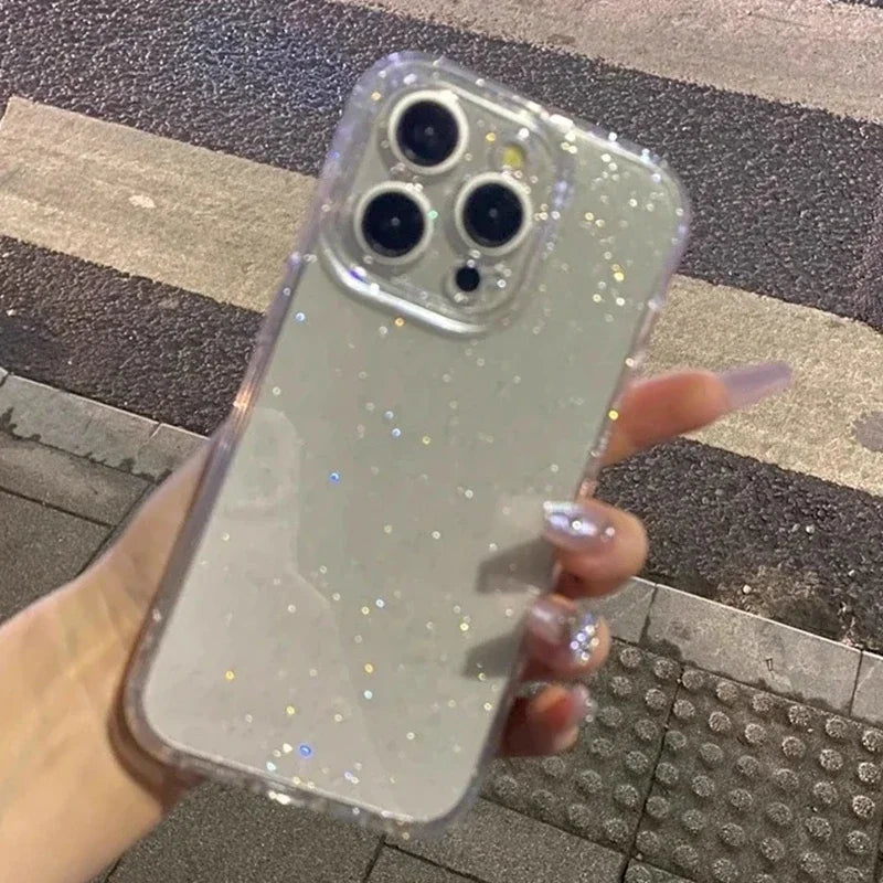 Transparente Glitzer Soft Hülle für iPhone 17 Pro Max
