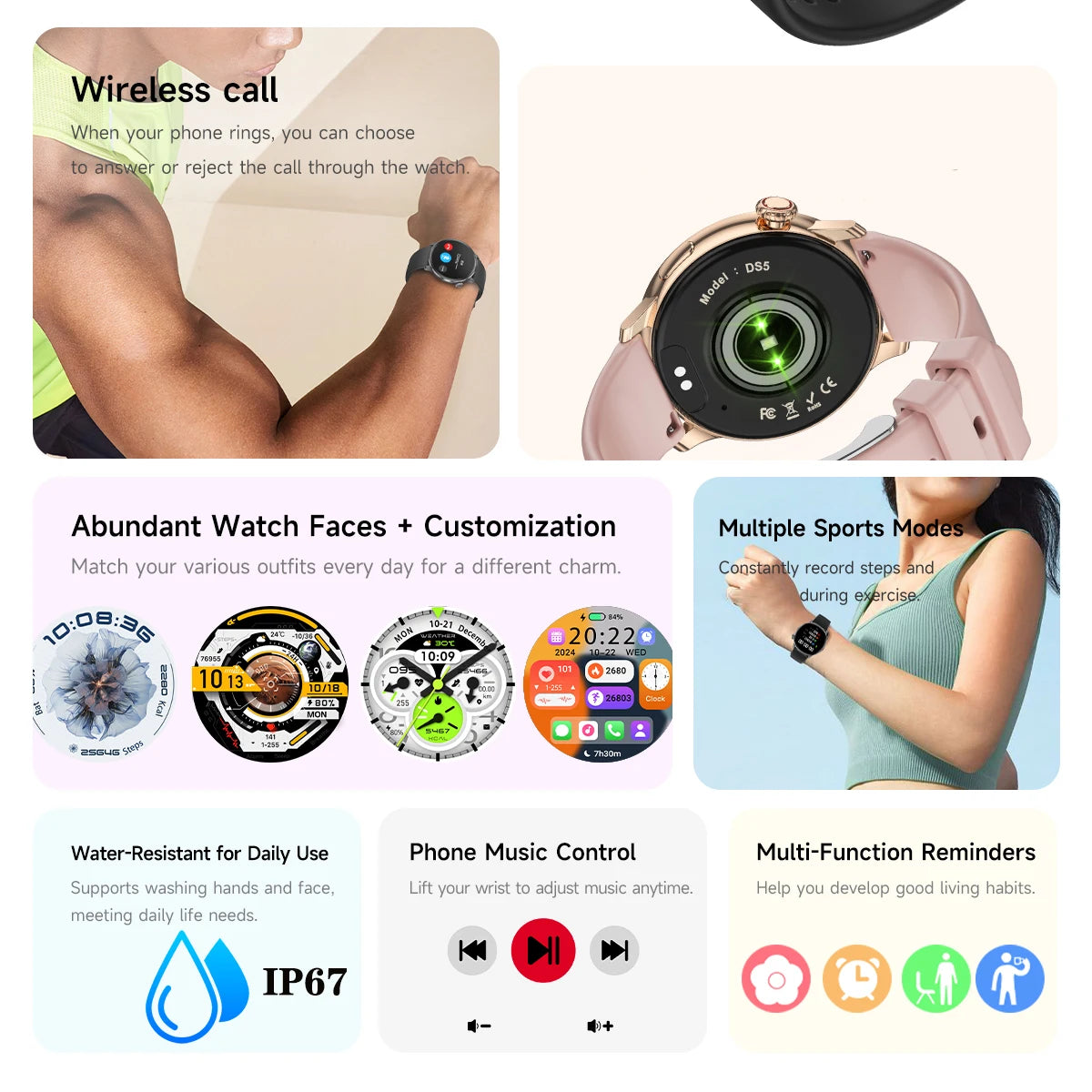 2025 Damen Smartwatch GPS Sport Gesundheit Bluetooth