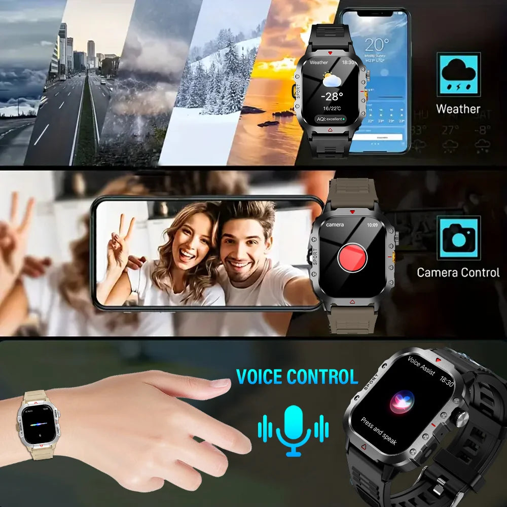 Outdoor Smartwatch mit 2,01" HD Display & Bluetooth