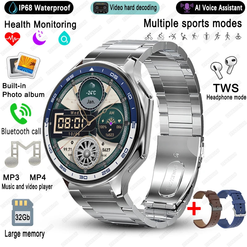 Elegante Smartwatch 2025 mit Video & Fitnessfunktionen
