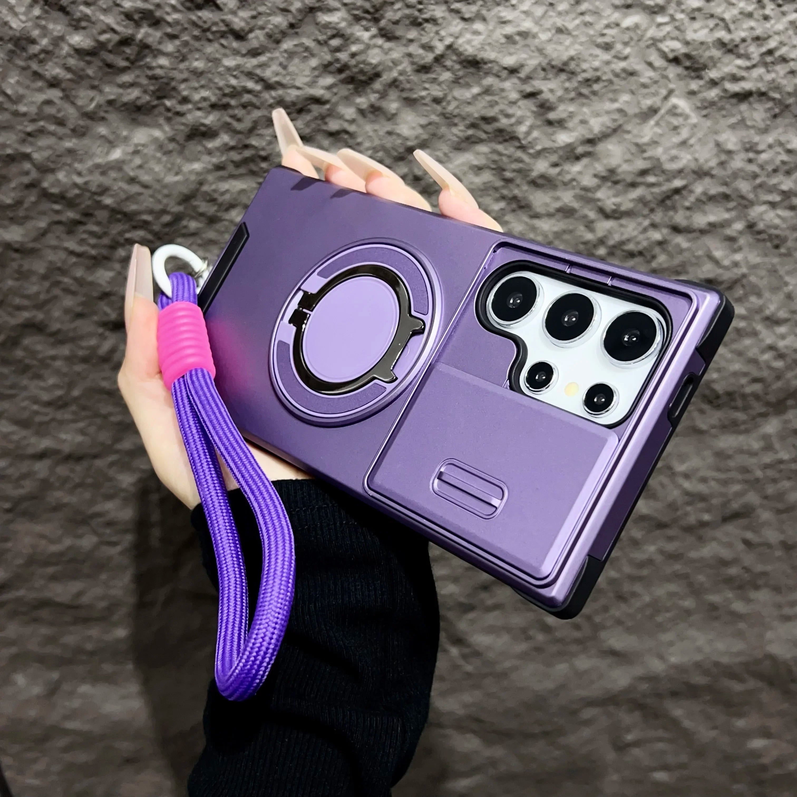 Magnetic armor case with stand for Galaxy S25