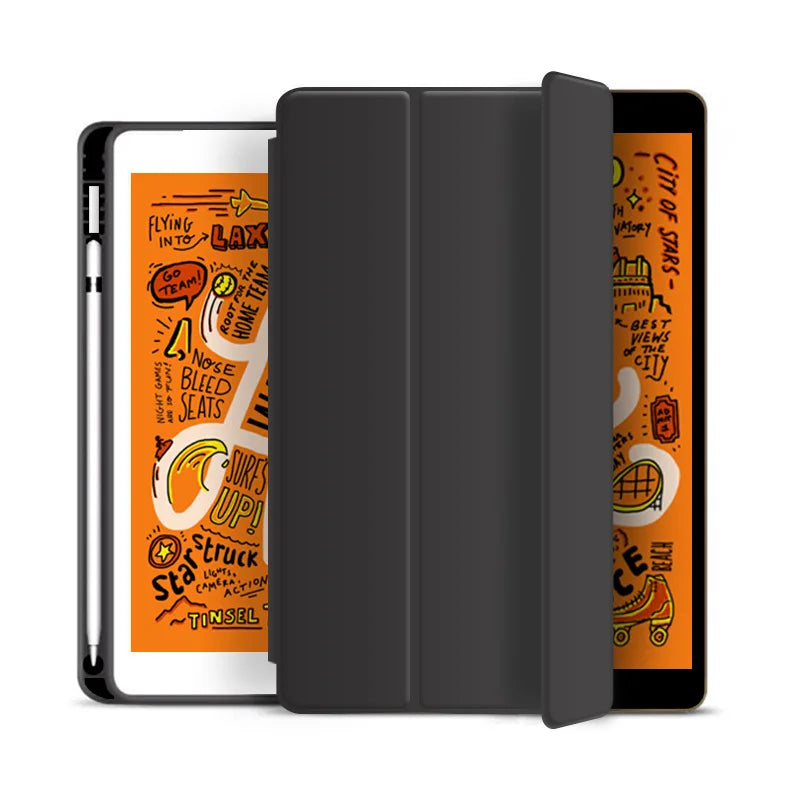 Case with pen holder for iPad models