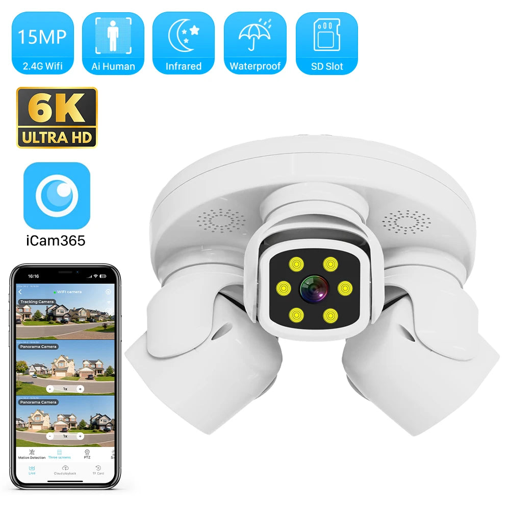 6K PTZ Kamera mit 3 Linsen und menschlicher Verfolgung