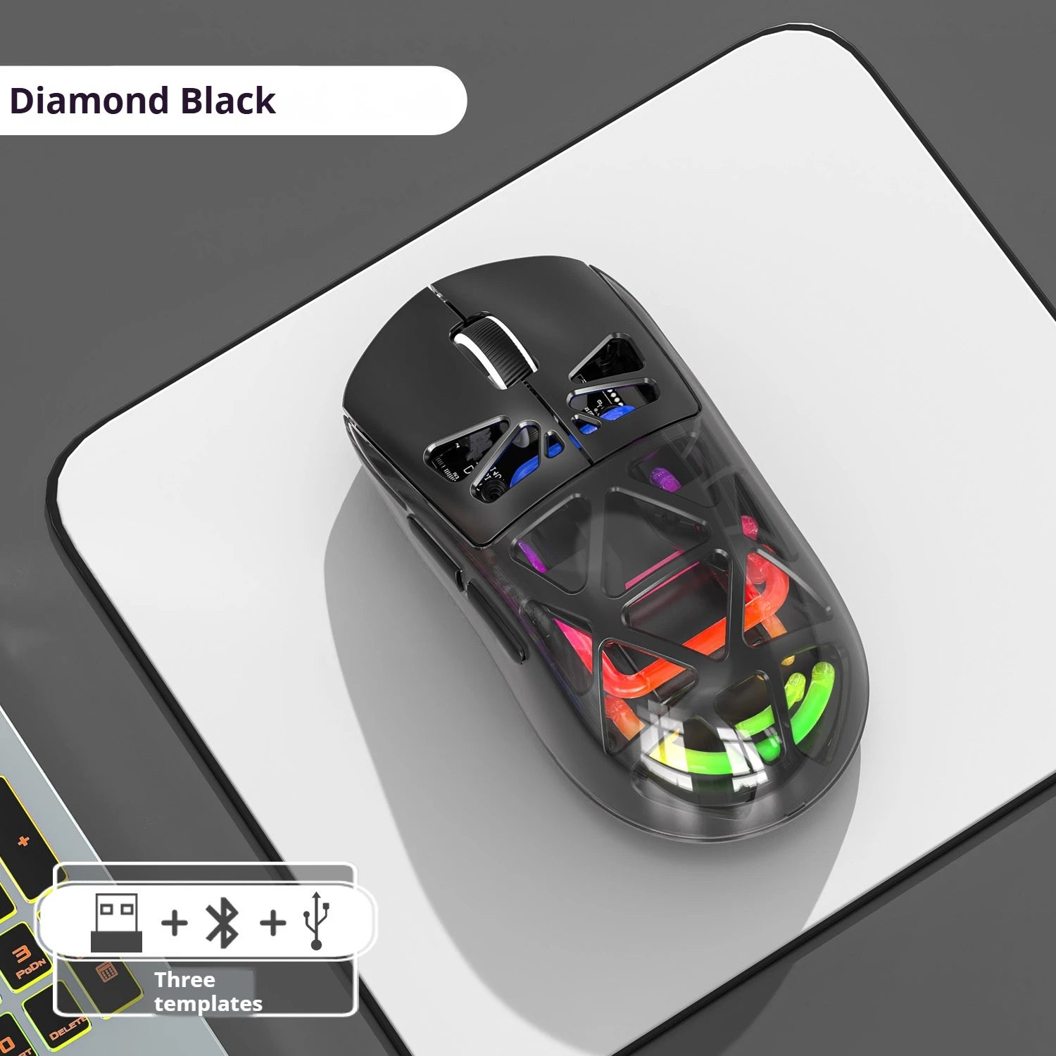 Dreimodus RGB Gaming-Maus mit Bluetooth & Aufladung