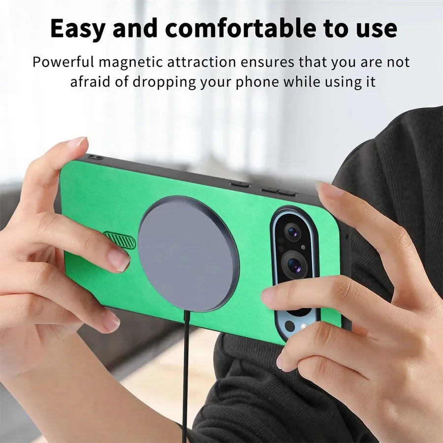 Luxury Leather Case for Pixel 9 Pro Magsafe