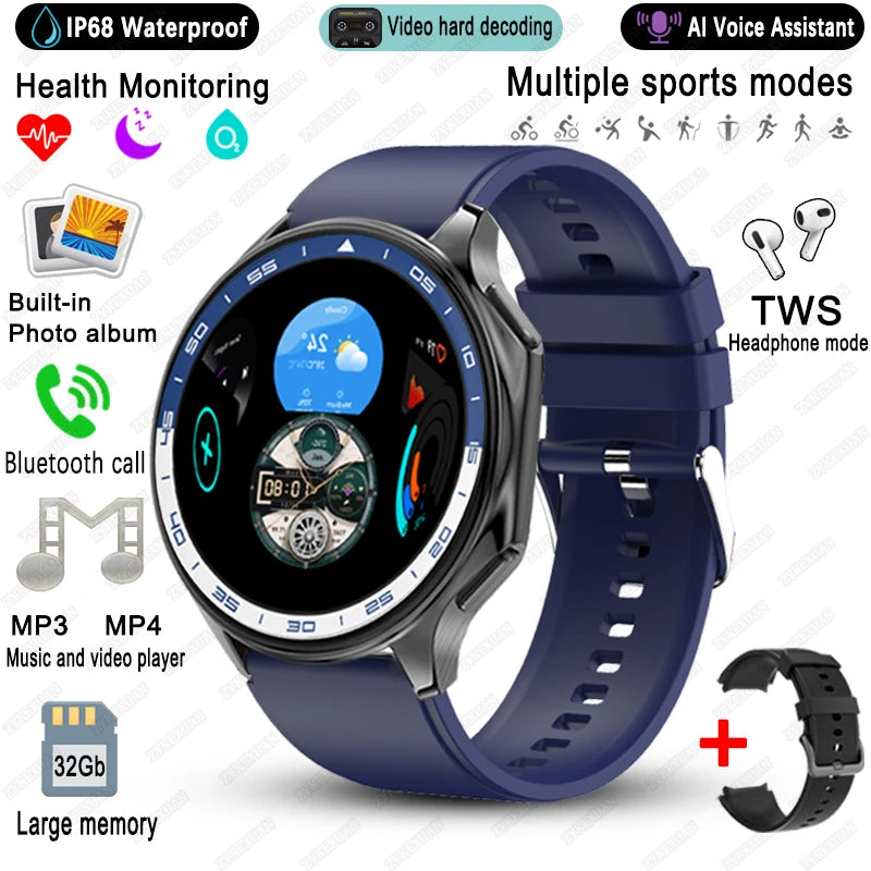 Elegante Smartwatch 2025 mit Video & Fitnessfunktionen