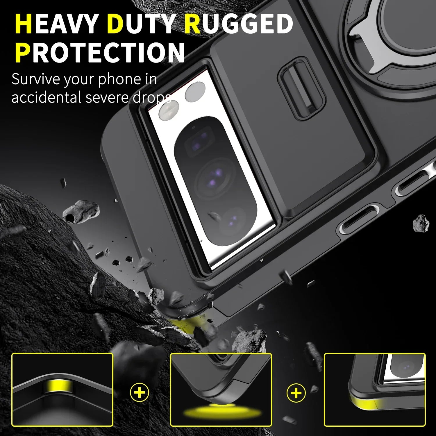 Hybridhülle mit Ring & Kamera-Schutz