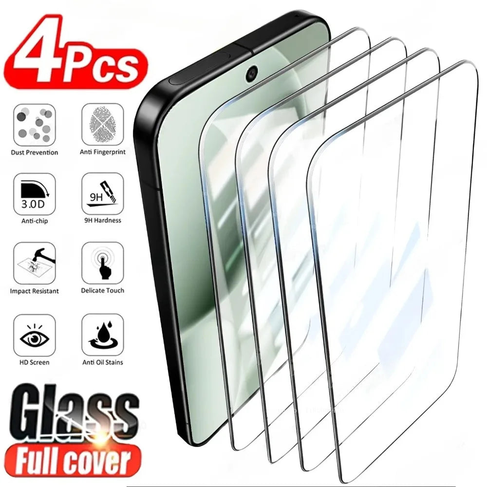 Set of 4 full-screen tempered glass screen protectors for Google Pixel