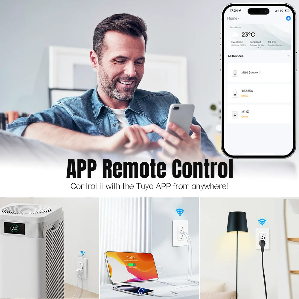 Smart Wi-Fi socket with USB-C & voice control
