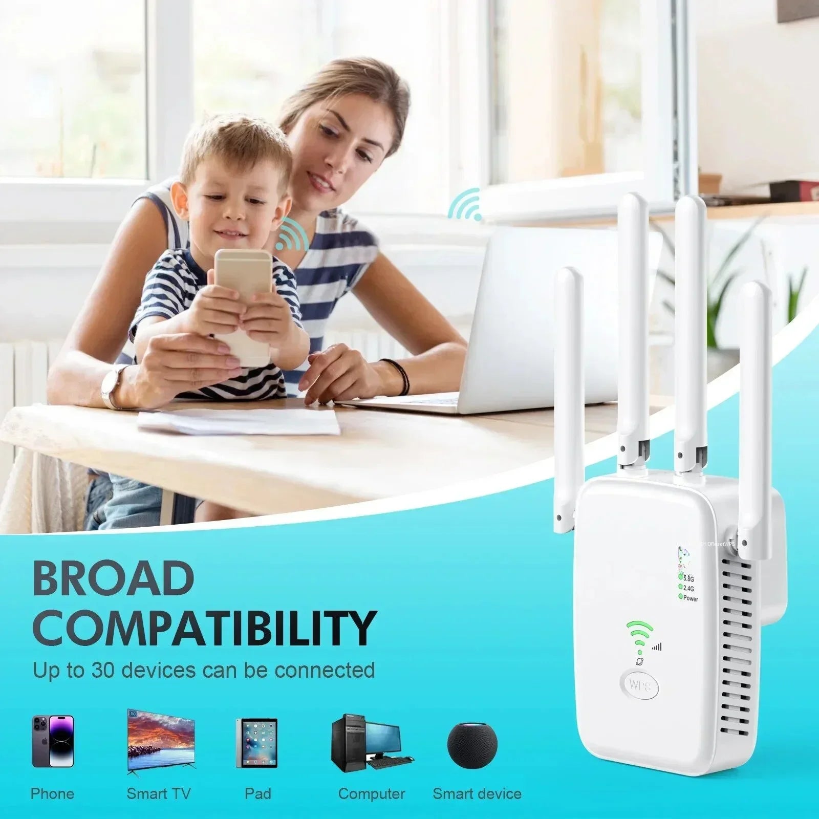 Dualband WLAN Repeater mit 200Mbps für Zuhause & Büro