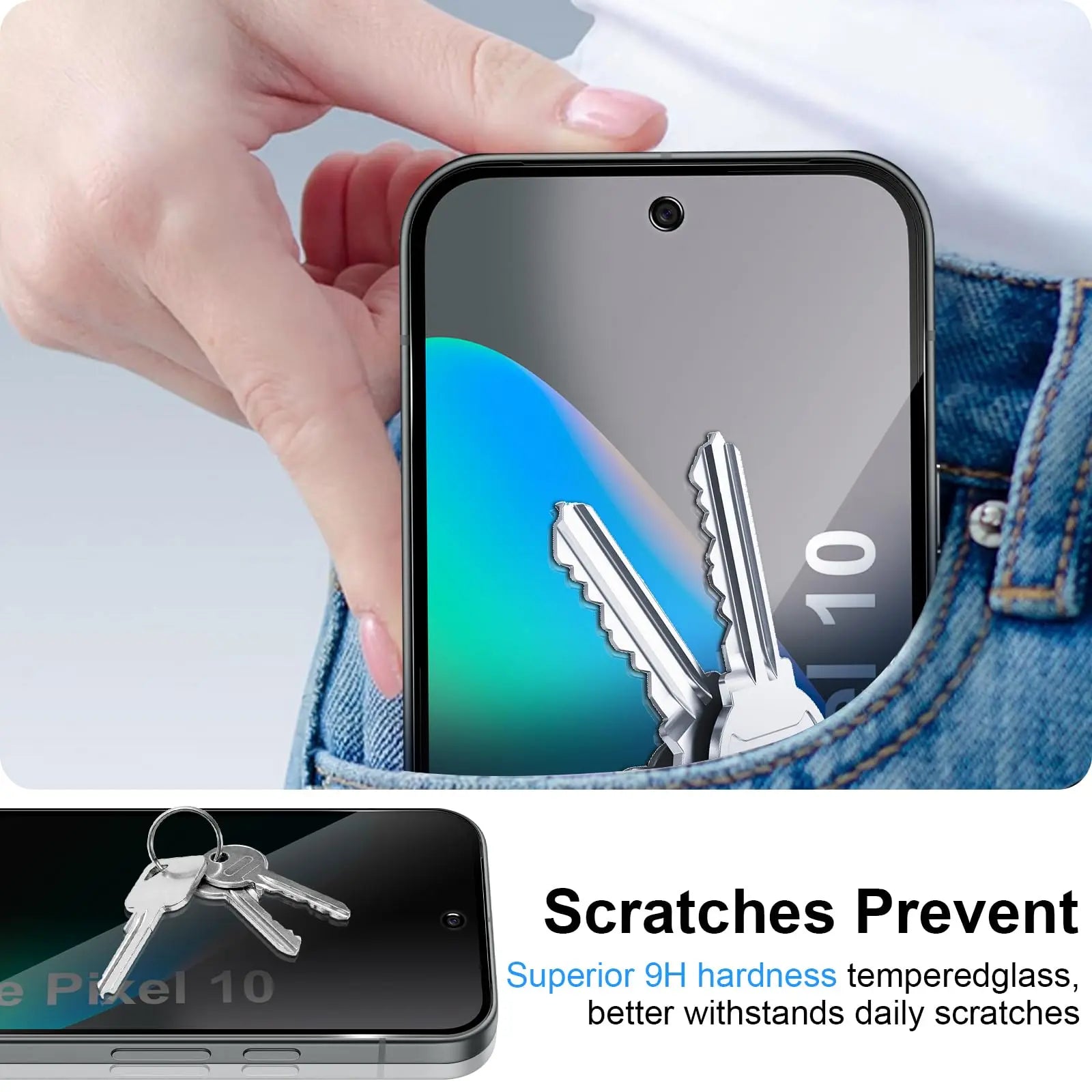 Anti-spy glass screen protector for Google Pixel 10 Pro