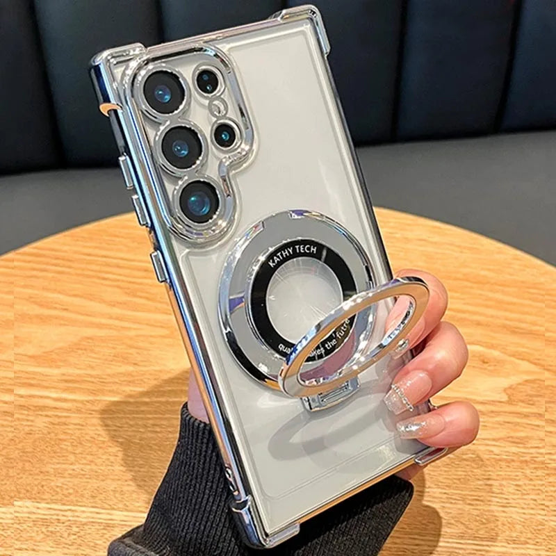 Luxus Magnet Hülle für Samsung mit Ständer