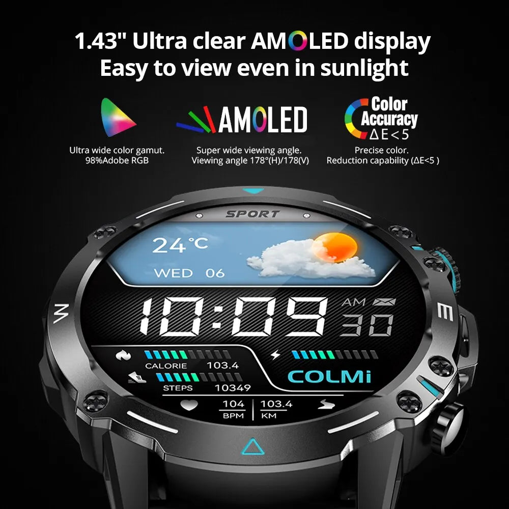 Outdoor Smartwatch 1.43" AMOLED Herren Damen Uhr