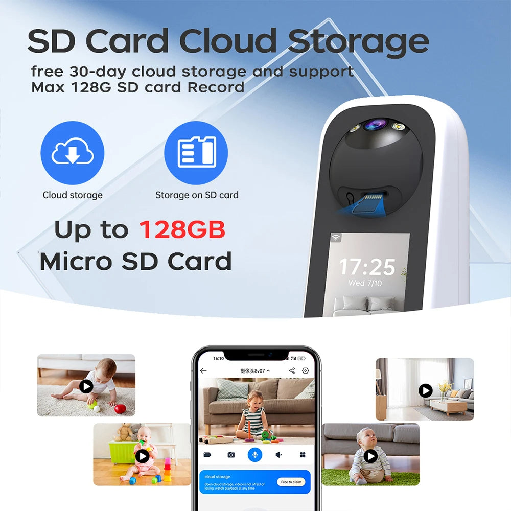 2K Babycam mit Bildschirm & KI-Weinerkennung