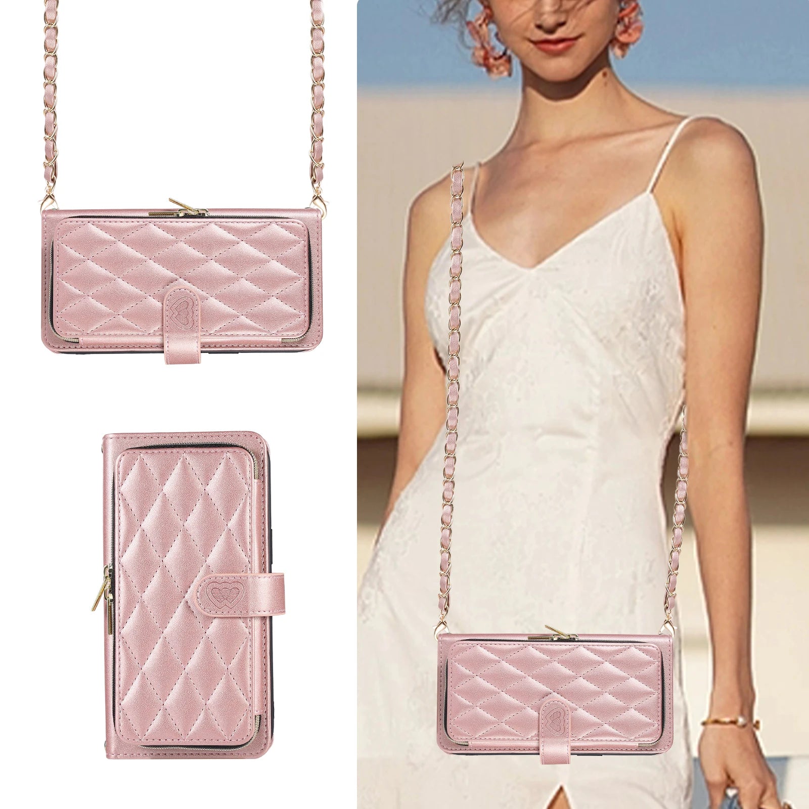 Leder Umhängetasche mit Kartenfach für iPhone 17 Serie