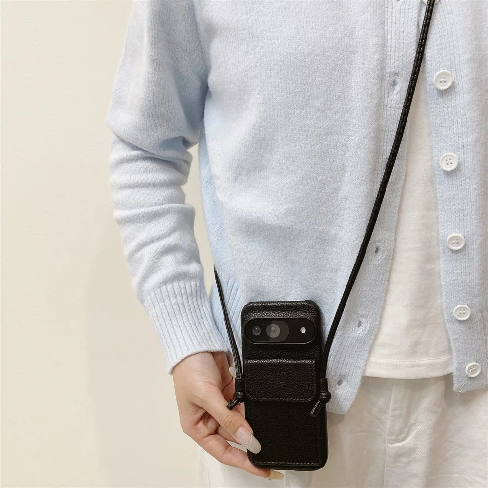 Luxus Leder Wallet Hülle für Google Pixel 9 Pro