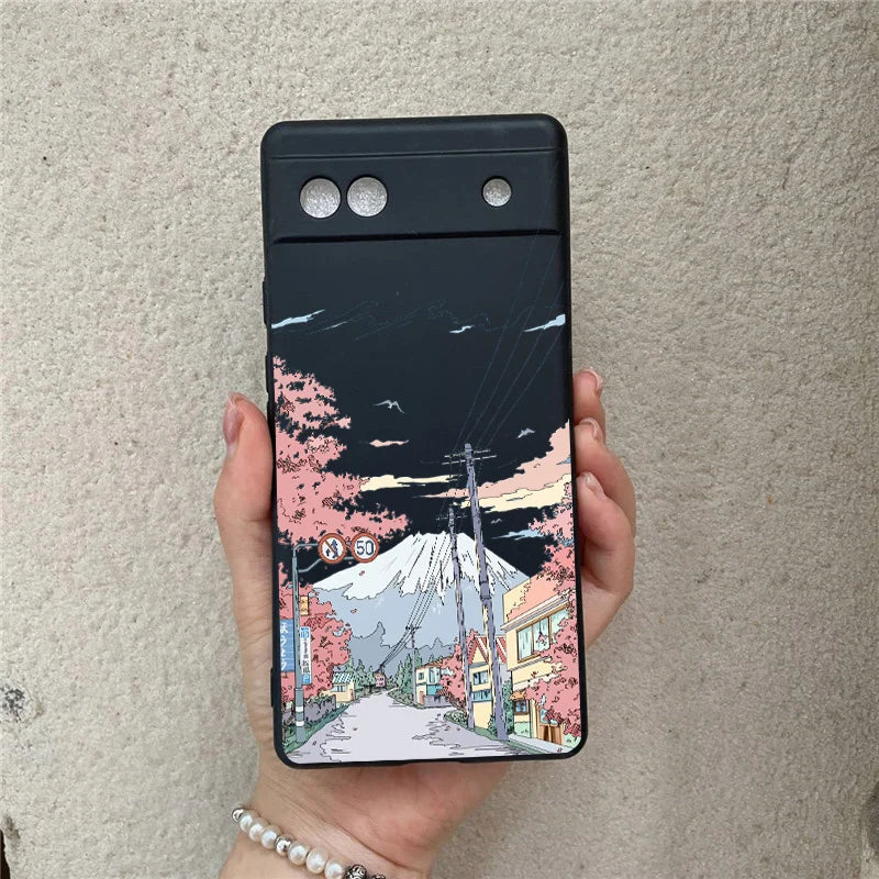 Anime Landschaft Hülle für Pixel 6–8 Pro