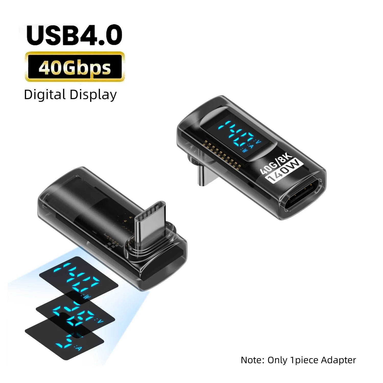 140W USB-C Adapter 90° mit Display