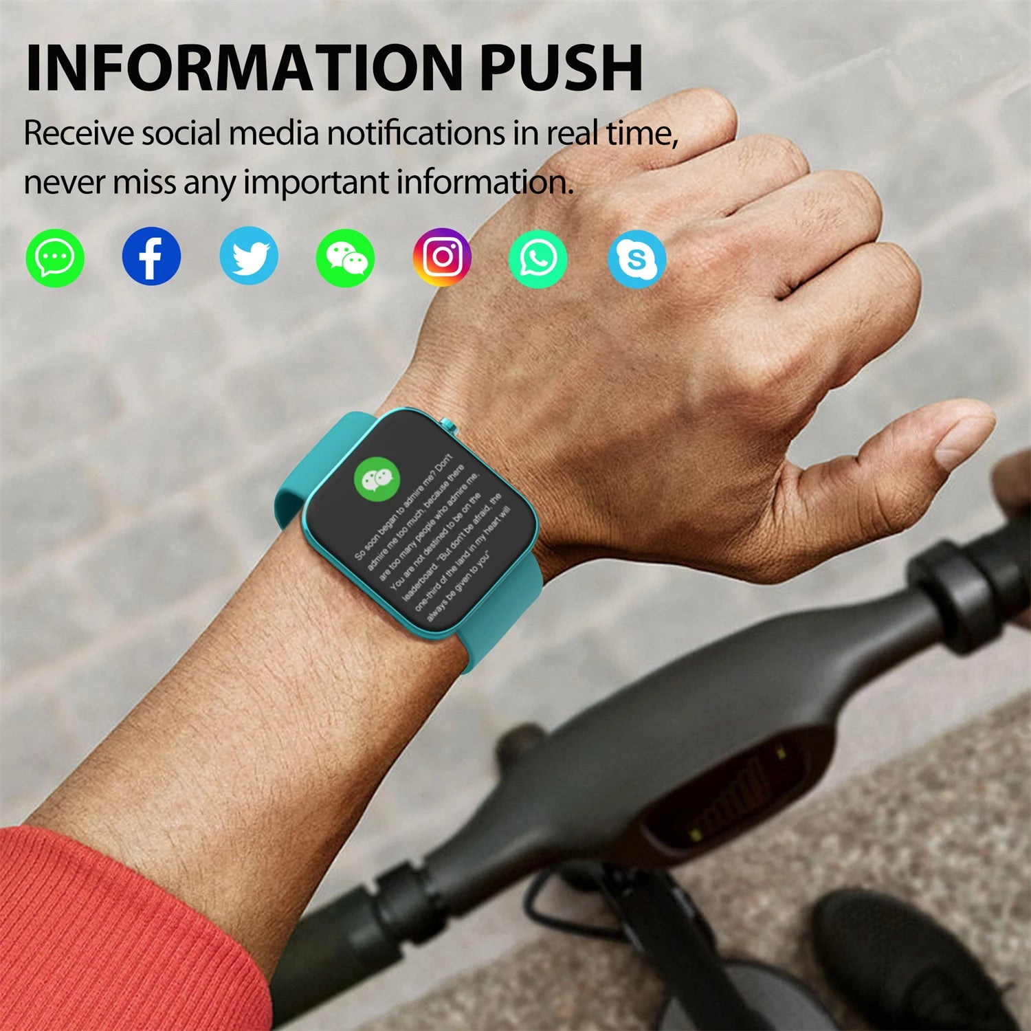 Smartwatch 1.69" Fitness Uhr mit Info & IP67 Schutz