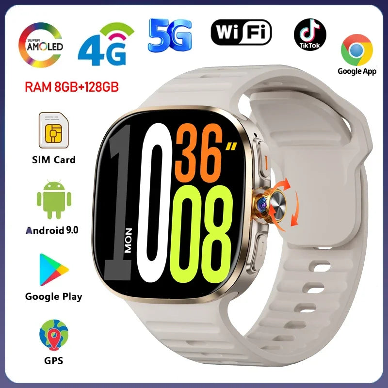 5G Smartwatch 2,4" AMOLED GPS Kamera 128GB Akku