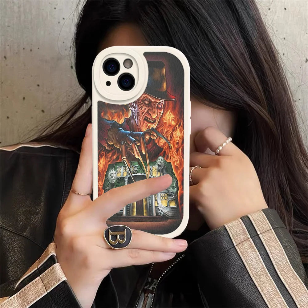 Freddy Krueger Horror Leather Case for iPhone Models