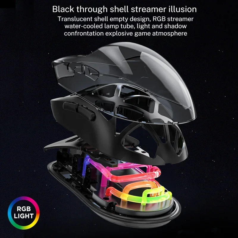 Dreimodus RGB Gaming-Maus mit Bluetooth & Aufladung