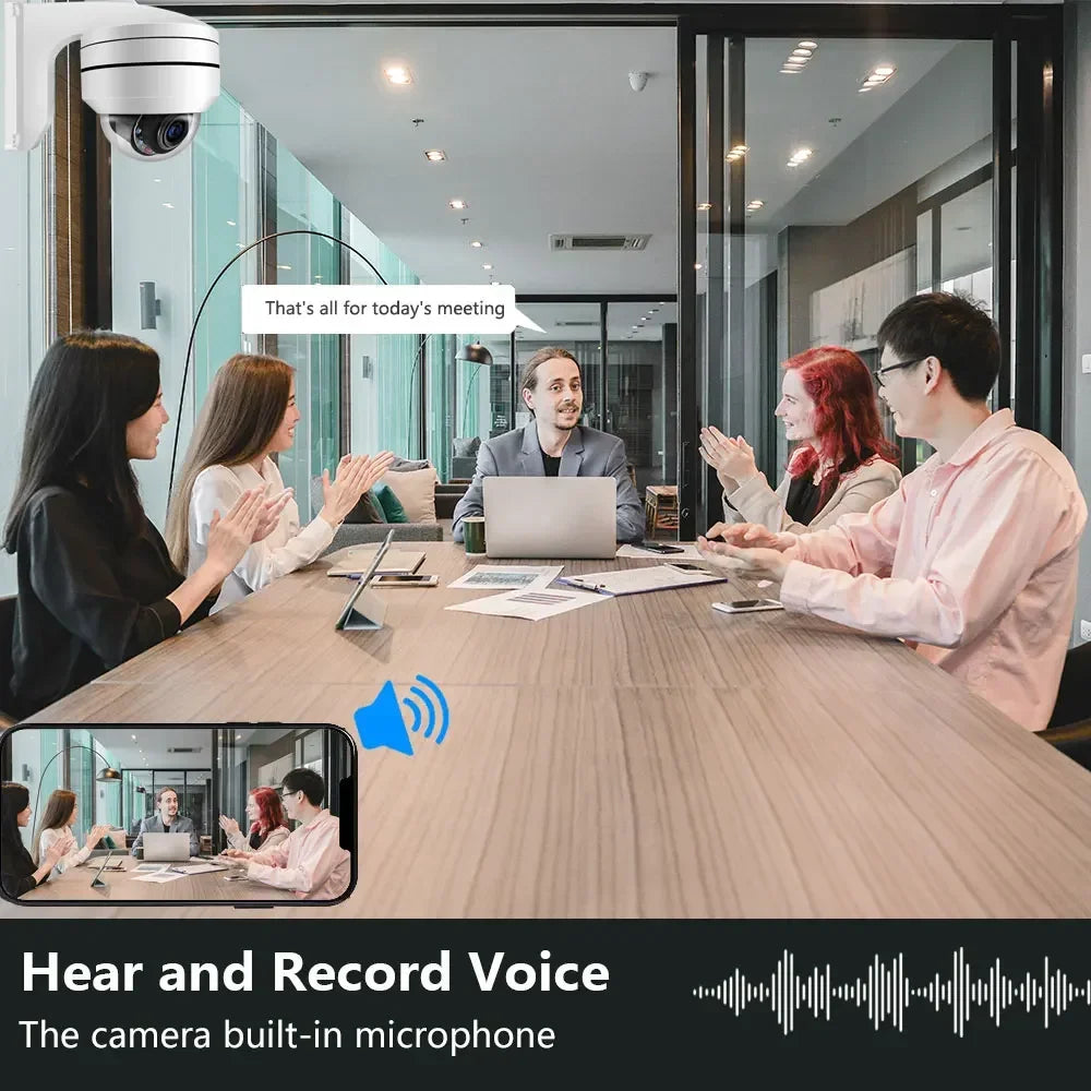 8MP 4K PTZ Dome IP Kamera mit Zoom & Nachtsicht