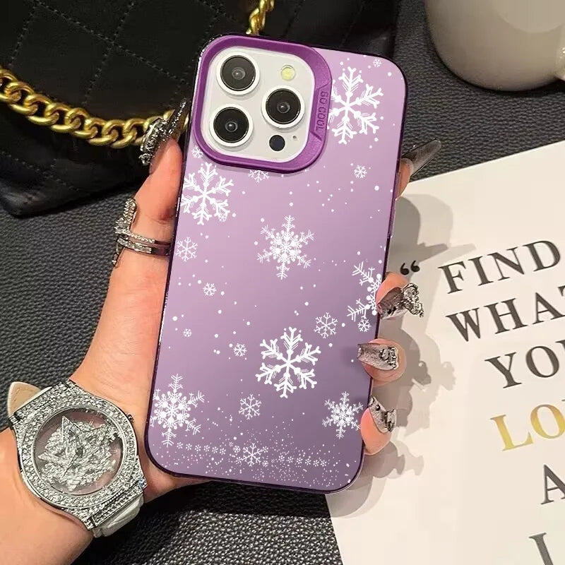 Handyhülle für Samsung S25 Weihnachtsbaum Schneeflocke