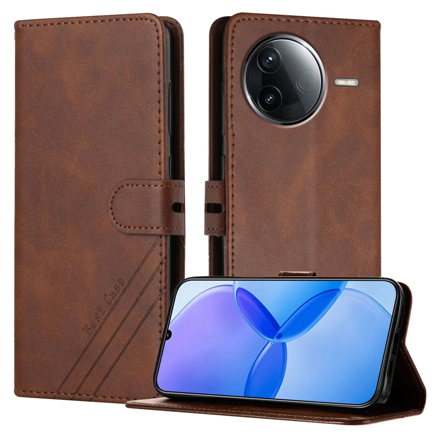 Leder Flip Brieftasche Hülle für Poco