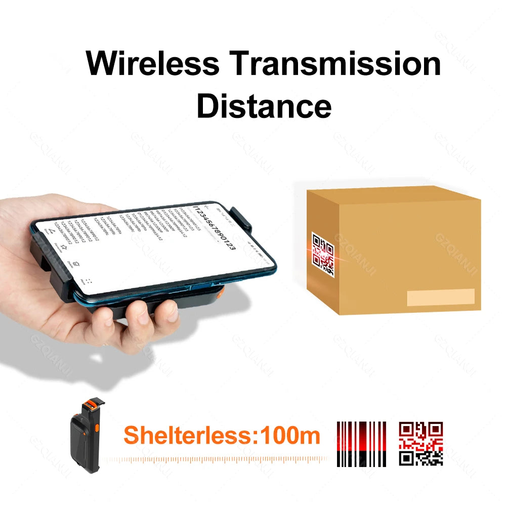 Drahtloser Mini Bluetooth 2D QR PDF417 Scanner