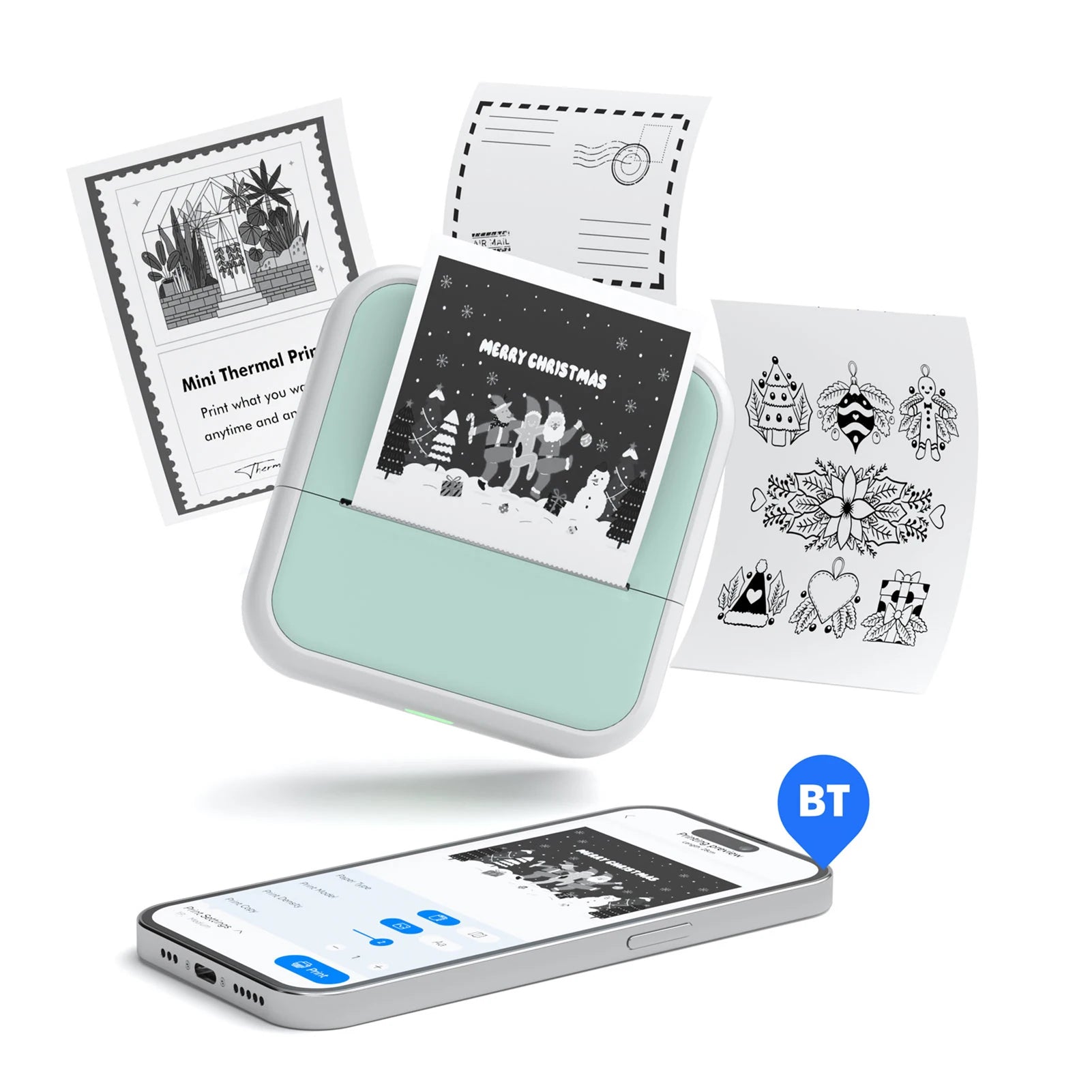 Mini Thermodrucker Taschenformat Bluetooth kabellos