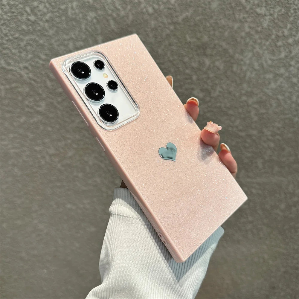 Glitzer Herz Hülle für Samsung Galaxy S25 S24 S23