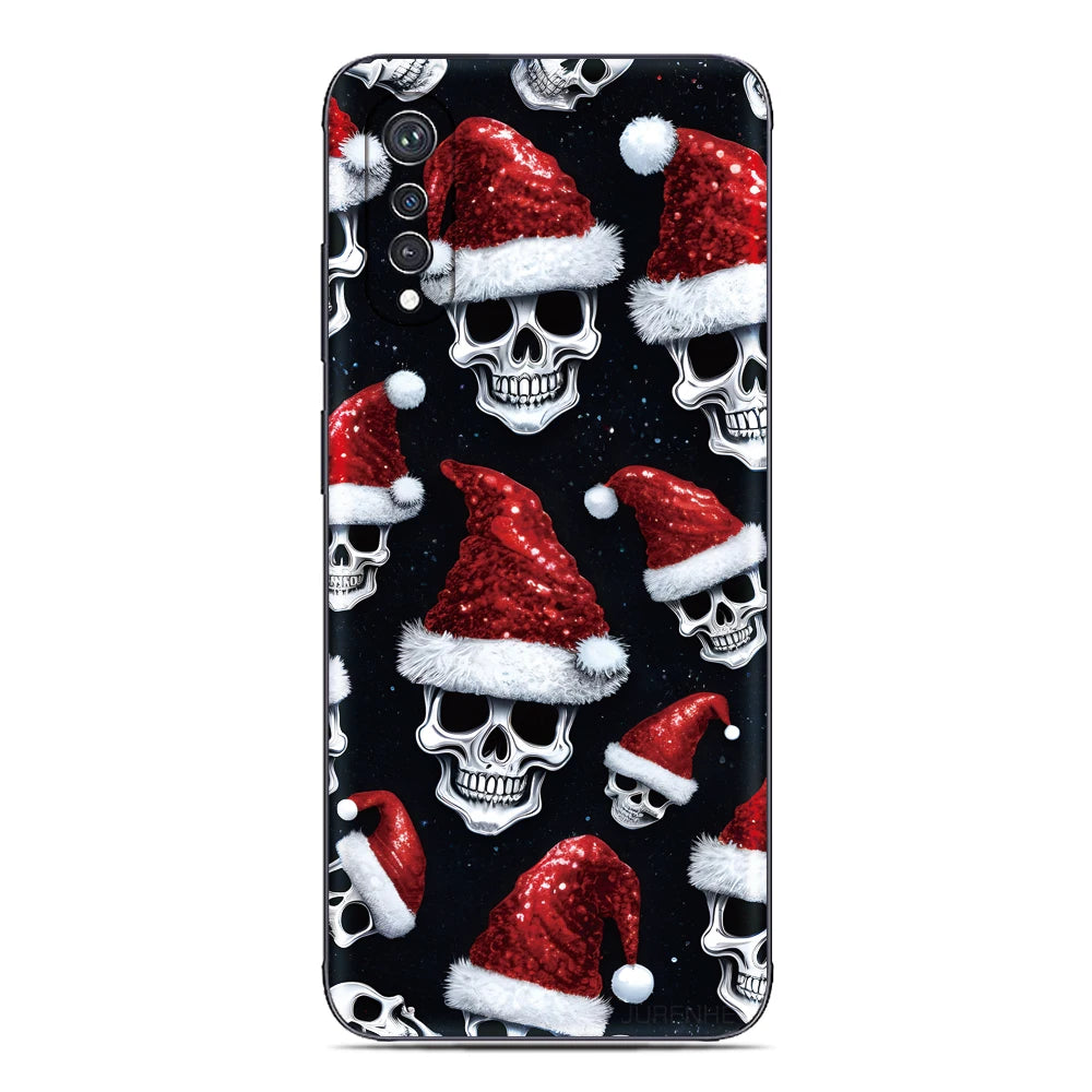 Weihnachts Skulls TPU Hülle für Google Pixel 10 10 Pro und 10 Pro XL weich flexibel stoßfest kratzfest mit Cartoon Blumen Anime Design