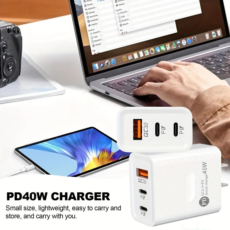 Chargeur mural USB-C à charge rapide 2 pièces