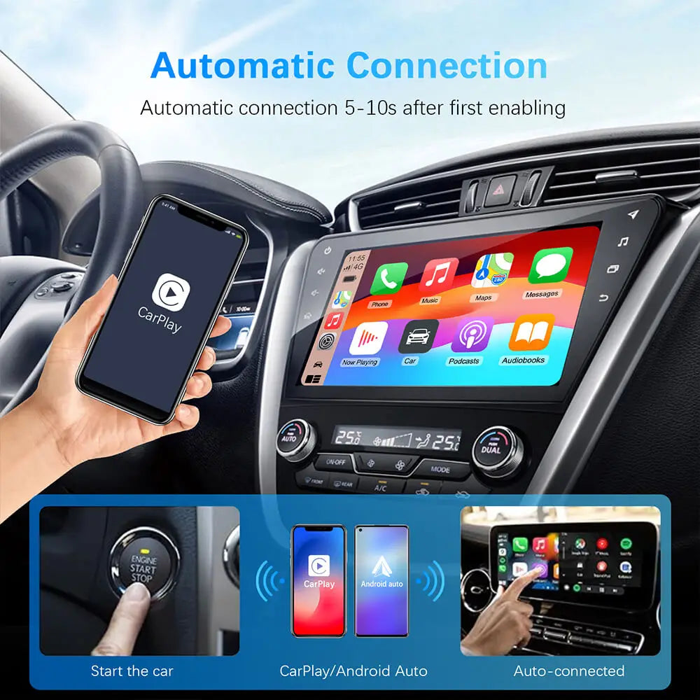 2in1 Kabel-zu-Wireless CarPlay Android Auto Adapter