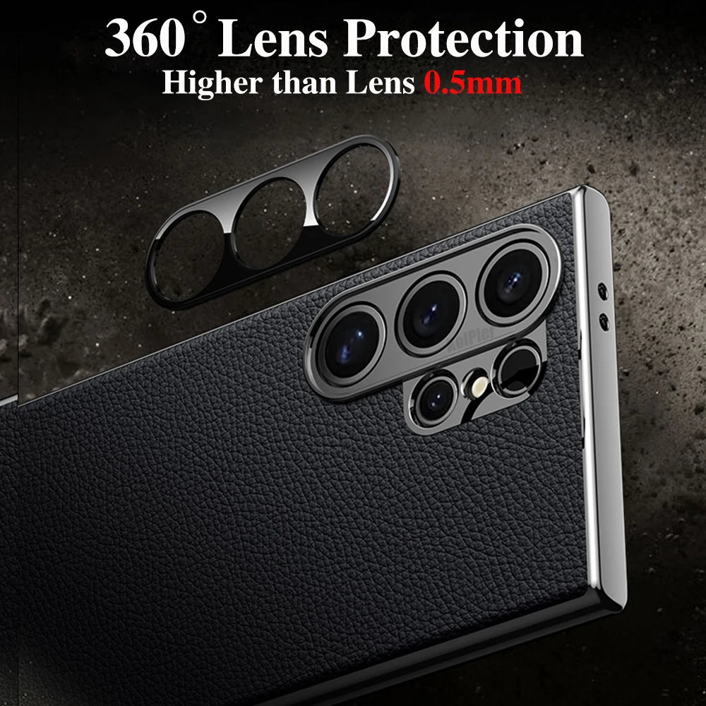 Luxuriöse Lederhülle für Samsung S25 Ultra Plus