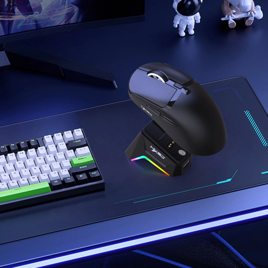 Kabellose Gaming-Maus mit Ladestation und RGB