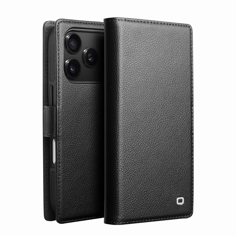 Luxus Echtleder Flip Hülle für iPhone 17 Pro Max