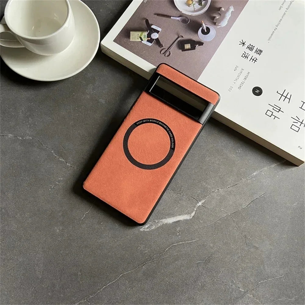 Luxuriöse Magsafe Lederhülle Pixel