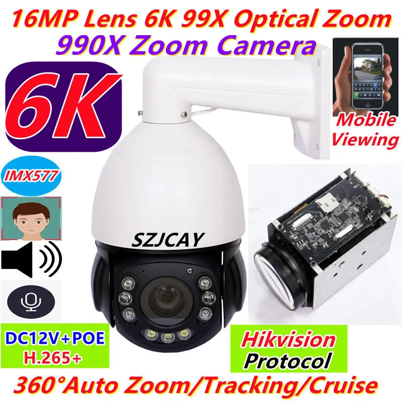 16MP 8K PTZ camera with 99X zoom & 4G tracking