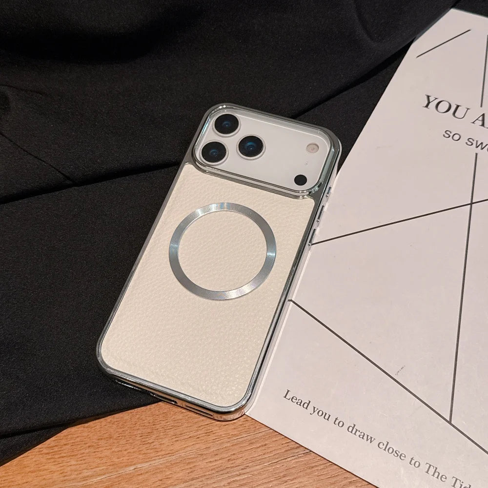 Magnetic PU leather case for iPhone 17 Pro Max