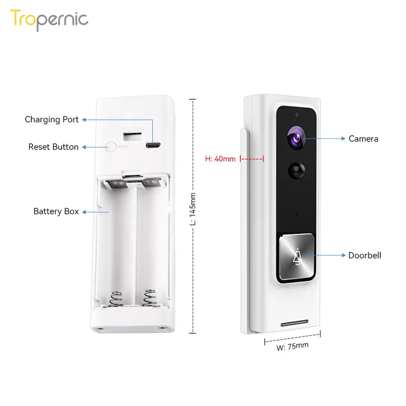 Waterproof WiFi Video Doorbell 1080P Tuya App