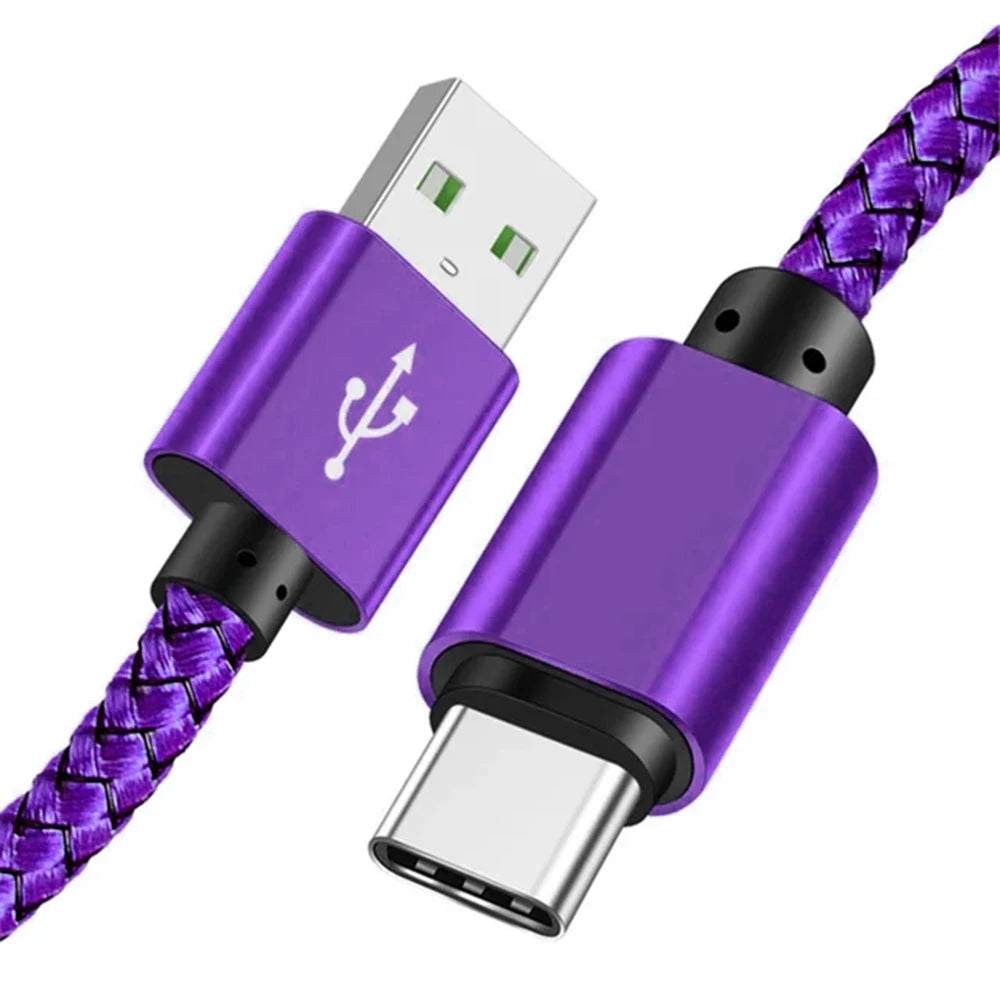 Nylon USB A auf Typ C Ladekabel